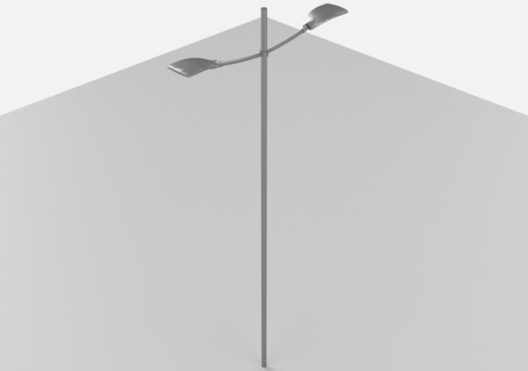 3D Straßenlanternen - Straßenlaterne auf Pfahl von 8 m Höhe...