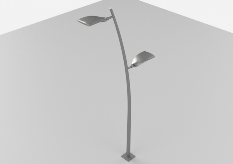 Farolas de calle 3D - Farola sobre poste alto 6 metros -...