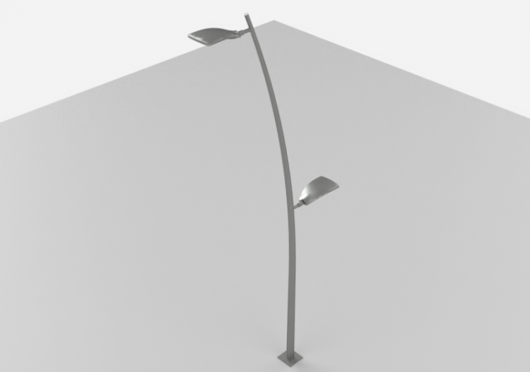 Farolas de calle 3D - Farola sobre poste alto 8 metros -...