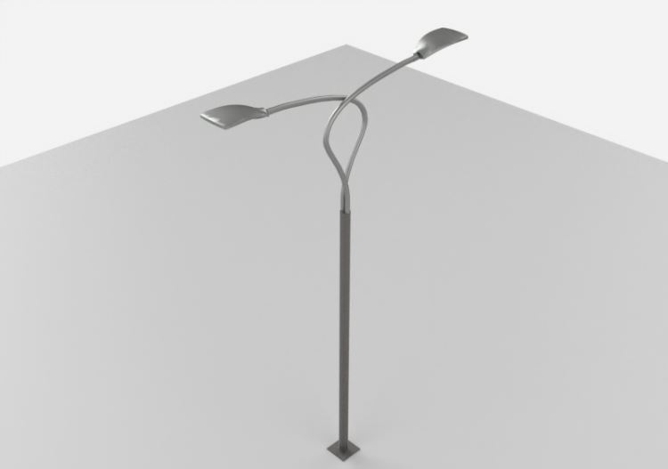 3D Street Lights - High pole street light - Height: 6,7...