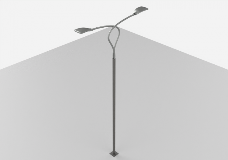 3D Street Lights - High pole street light - Height: 8,7...