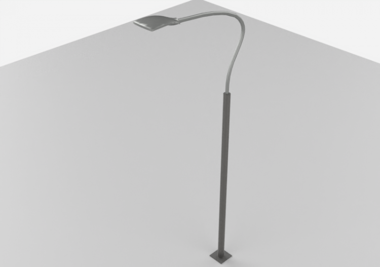 3D Street Lights - High pole street light - Height: 6,7...