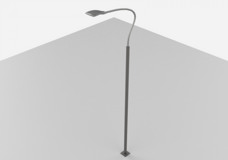 3D Street Lights - High pole street light - Height: 8,7...
