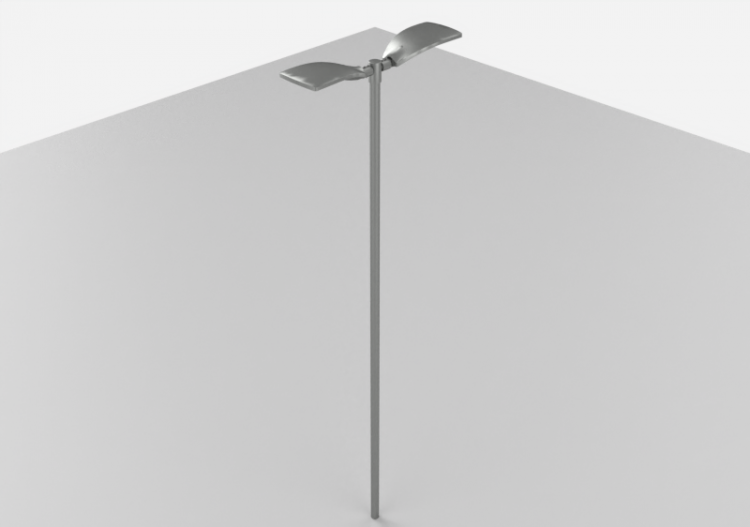 Farolas de calle 3D - Farola sobre poste alto 6 metros -...