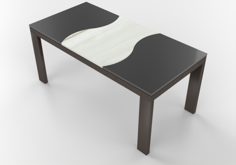 3D Tables - Rectangular table 165x80cm - ACCA software