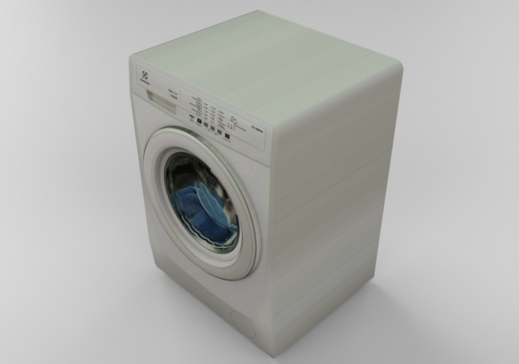 3D Haushaltgeräte - Waschmaschine mit Frontlader 60x55x85cm...