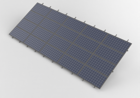 3D-Photovoltaik - Photovoltaik-Module für Flachdächer - 1645mm x 990 mm mit Montage-Kit