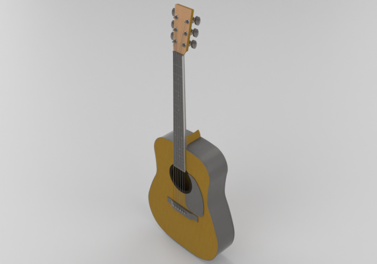 3D Musical Instruments - Acoustic Folk Guitar - ACCA...
