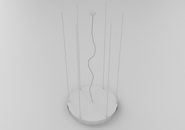 Lampe à suspension 3D - Luminaire laqué blanc - ACCA...
