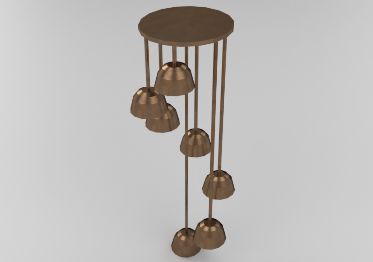3D Schwebende Lampe - Kronleuchter Vintage - ACCA software