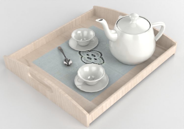 Crockery and cutlery 3D - Tea set - ACCA software