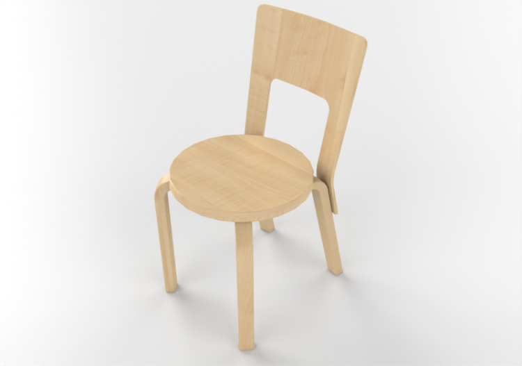 Chaises 3D - Chaise en bois - ACCA software