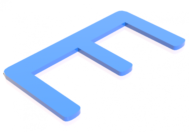 3D Prints - E - Maiuscolo - Lettere 3D - MCDesign - ACCA...