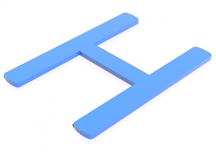 3D Poster - H - Maiuscolo - Lettere 3D - MCDesign - ACCA...