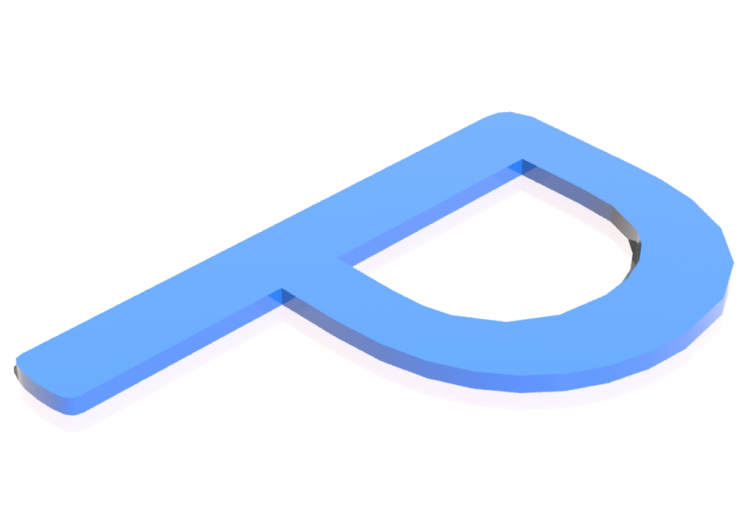 Impressões 3D - P - Maiuscolo - Lettere 3D - MCDesign -...