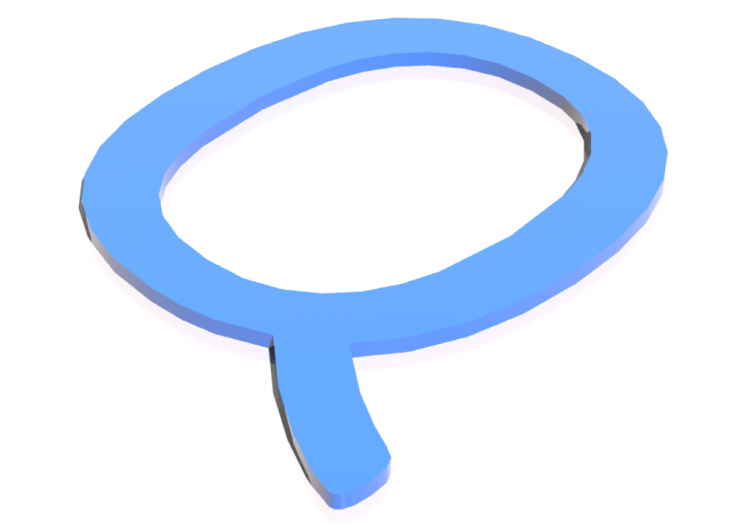 Impressões 3D - Q - Maiuscolo - Lettere 3D - MCDesign -...