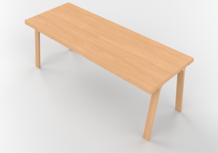 Mesas 3D - Mesa de madeira - ACCA software