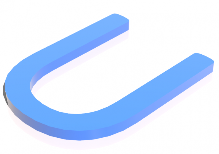 Vinilos 3D - U - Maiuscolo - Lettere 3D - MCDesign - ACCA...