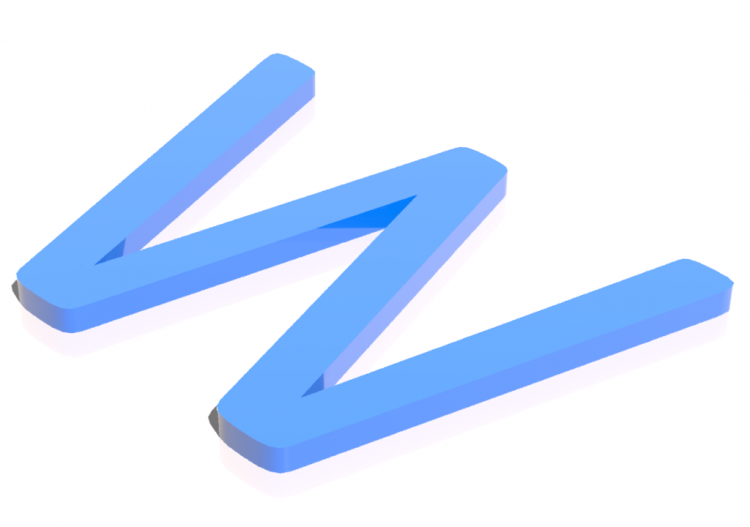 Impressões 3D - W - Maiuscolo - Lettere 3D - MCDesign -...