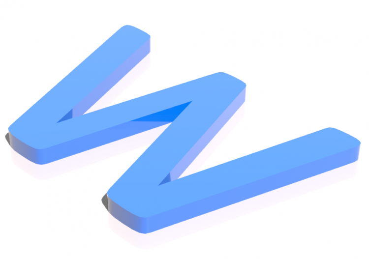 Impressões 3D - w - Minuscolo - Lettere 3D - MCDesign -...