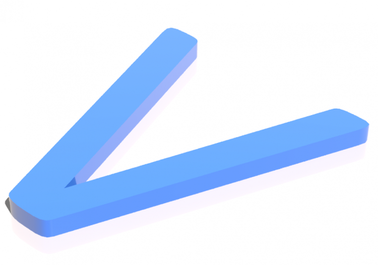 Impressões 3D - V - Maiuscolo - Lettere 3D - MCDesign -...
