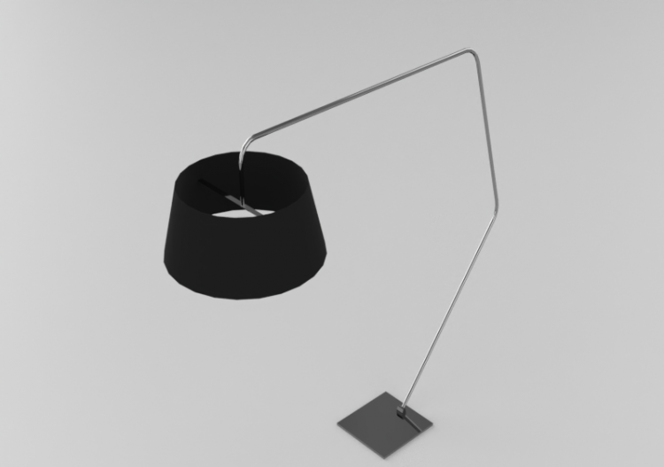 3D Floor lamp - Steel Floor lamp - ACCA software