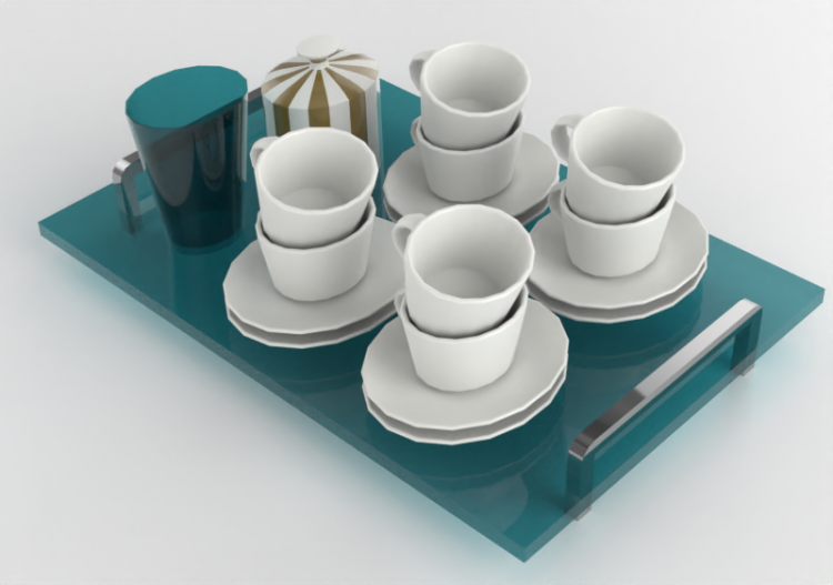 Crockery and cutlery 3D - Porcelain cups set - ACCA...