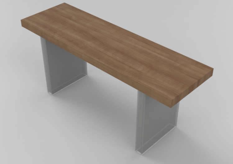 Mesas 3D - Mesa de madera y plexiglás - Sierra - 1642 -...