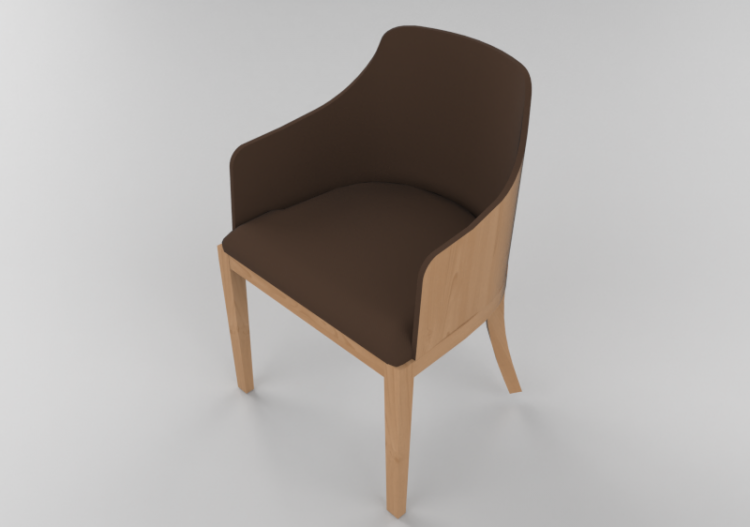 Sillas 3D - Silla de madera forrada de tela - Sierra - 1616...