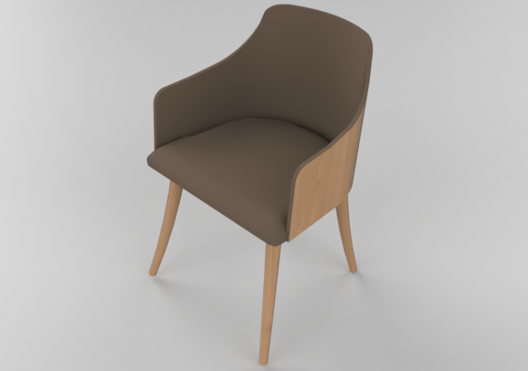 Sillas 3D - Silla de madera forrada de tela - Sierra - 1629...
