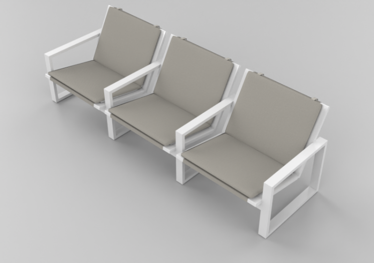 3D Sessel und Sofas - Sofa drei-Sitzer - Sierra - 22803A -...