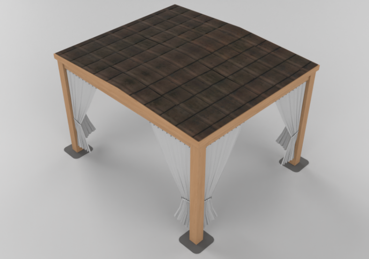 Ombrelloni e Tende 3D - Gazebo in legno - Sierra - 22865 -...