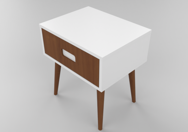 3D Betten und Nachttische - Nachttisch aus Holz - Sierra -...