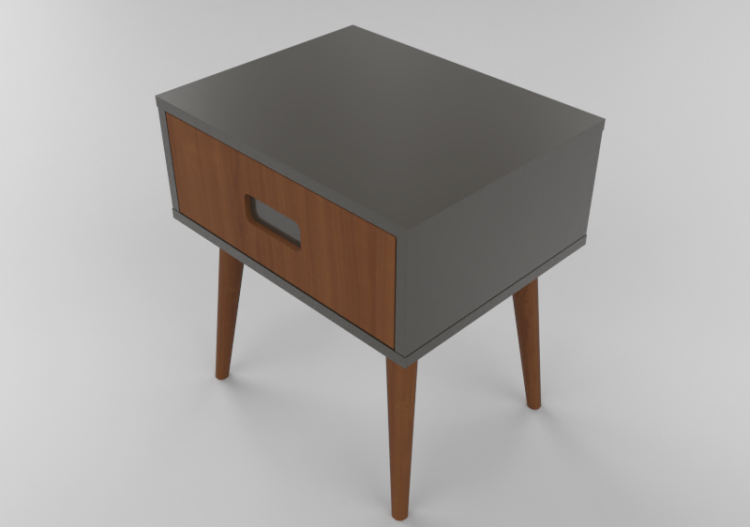 3D Betten und Nachttische - Nachttisch aus Holz - Sierra -...