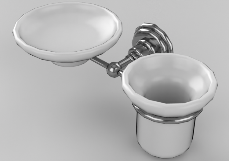 Accessoires 3D - Porte-savon et porte-verres à paroi -...