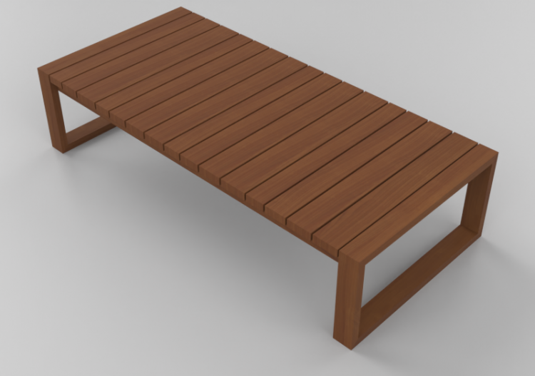 Mesas 3D - Mesa para café de tamanho 150x70x35 cm - Sierra...