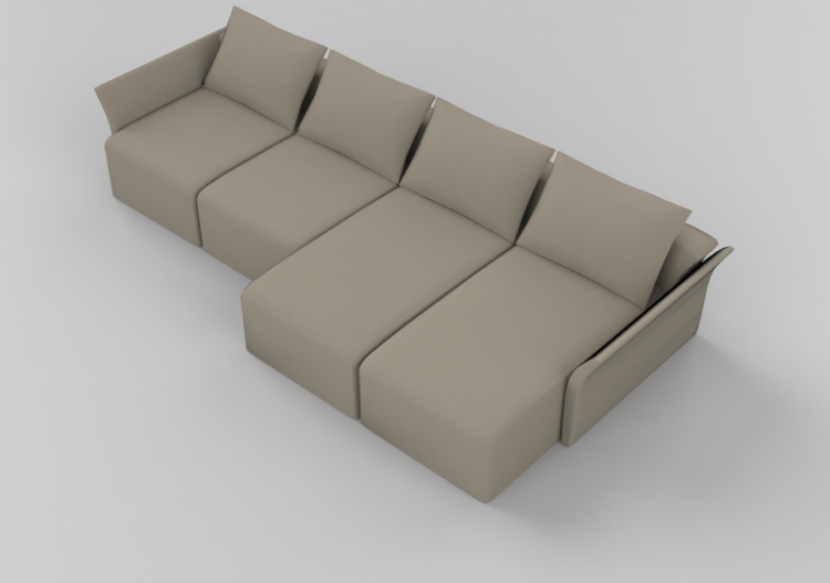 Poltronas y Sofás 3D - Sofá cuatro lugares - Sierra -...