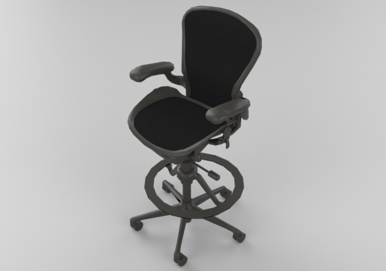 Cadeira 3D - Banqueta giratória - Herman Miller - Aeron -...