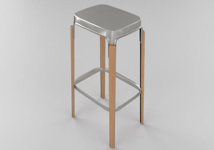 Sedie 3D - Sgabello - Herman Miller - Steelwood-M - ACCA...