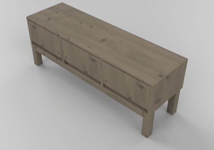 3D Bookshelves and Containers - Solid birch bench - Stolab...
