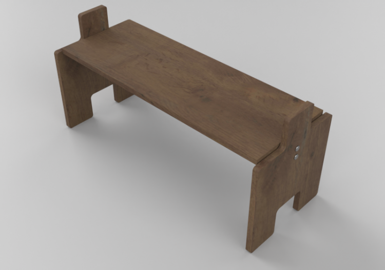 Sedie 3D - Panca in legno - Lekolar - 80987 - ACCA software