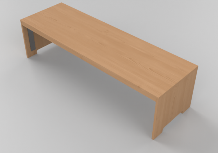 Librerías y Contenedores 3D - Banco de madera - Lekolar -...