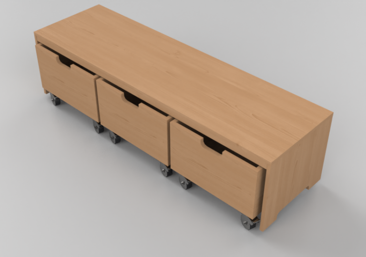 Librerie 3D - Panca con cassetti - Lekolar - 38486 - ACCA...