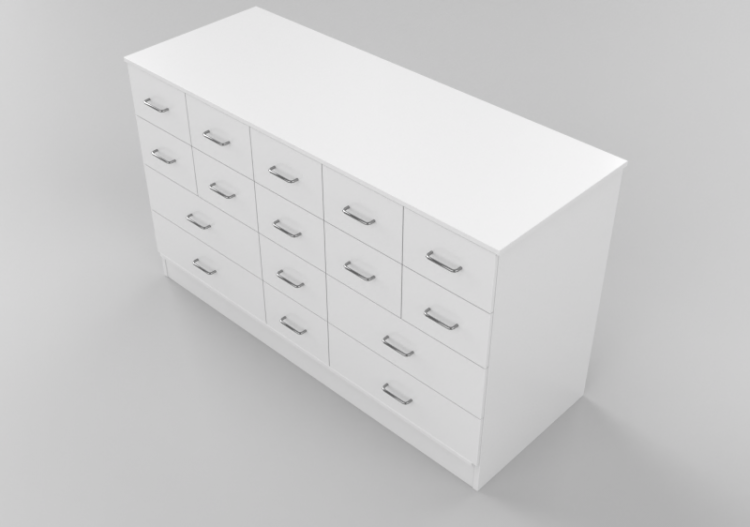Wardrobes and Cabinets 3D - Cabinet with sixteen drawers -...