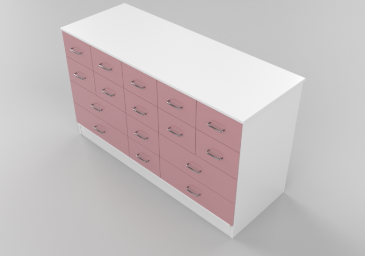 Wardrobes and Cabinets 3D - Cabinet with sixteen drawers -...