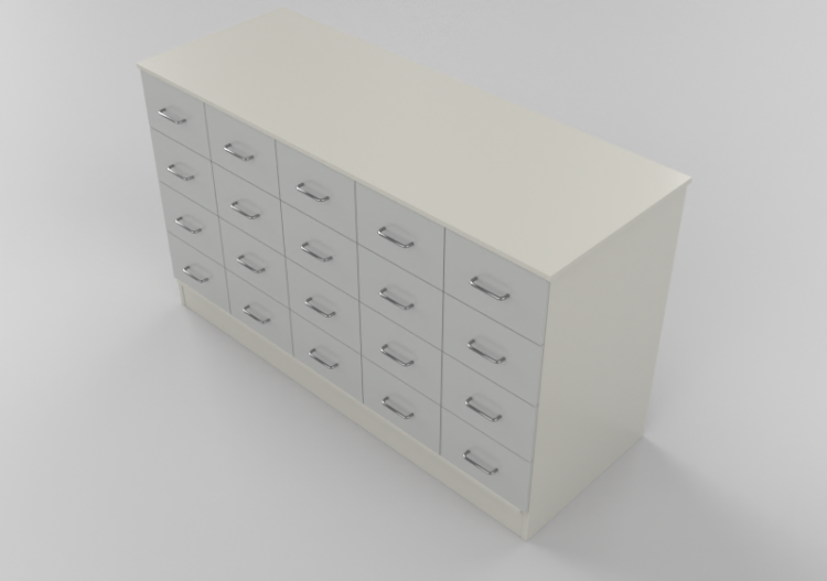 3D Schränke und Kommoden - Kommode mit zwanzig Schubladen -...