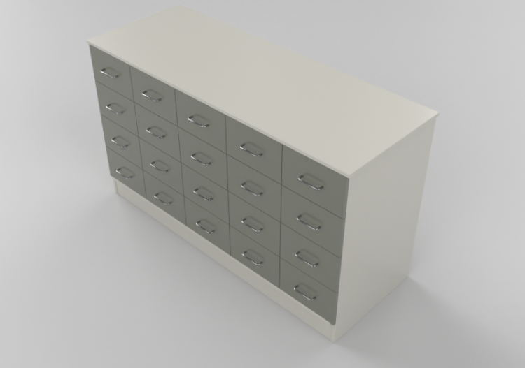 Armarios y Cómodas 3D - Cajonera con veinte cajones -...