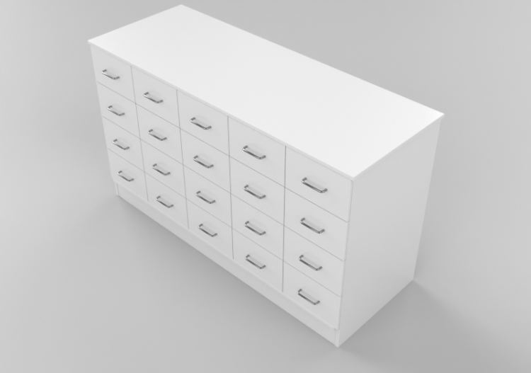 Armários 3D - Armário de gavetas com vinte gavetas -...