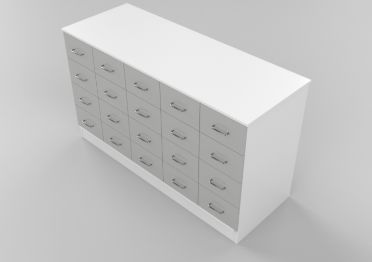Armarios y Cómodas 3D - Cajonera con veinte cajones -...