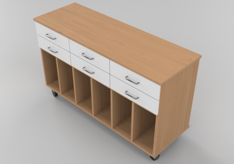 Armoires 3D - Commode avec six tiroirs - Lekolar - 80688 -...